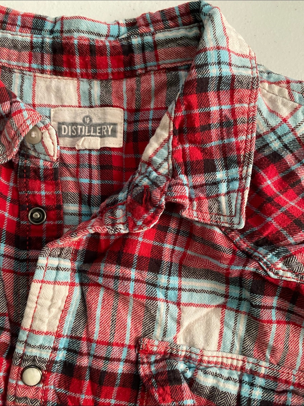 Men’s Distillery Red Plaid Button-Front Bottom Snaps